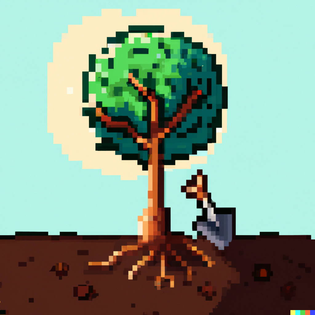 Osoba sadząca drzewo